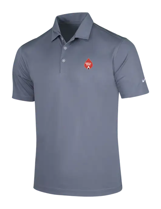 NIKE Medium Grey Dri-Fit Vertical Mesh Polo w/Neill Gas Logo