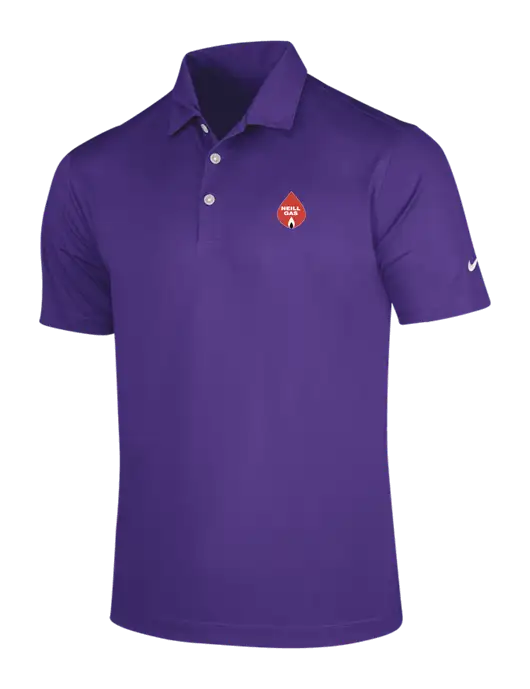 NIKE Purple Dri-Fit Vertical Mesh Polo w/Neill Gas Logo