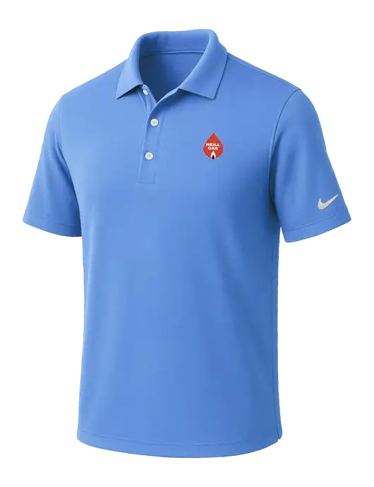 NIKE Carolina Blue Dri-Fit Micro Pique Polo w/Neill Gas Logo