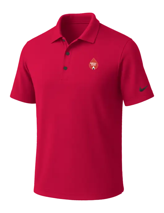 NIKE Red Dri-Fit Micro Pique Polo w/Neill Gas Logo