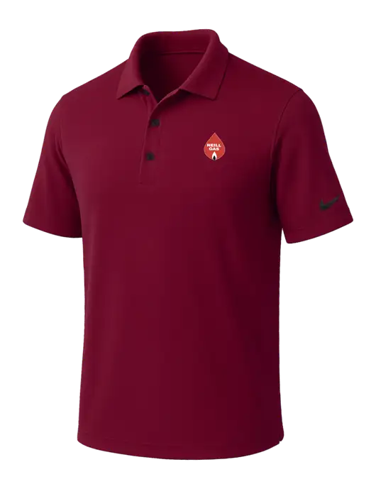 NIKE Cardinal Dri-Fit Micro Pique Polo w/Neill Gas Logo