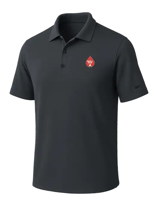 NIKE Dark Grey Dri-Fit Micro Pique Polo w/Neill Gas Logo