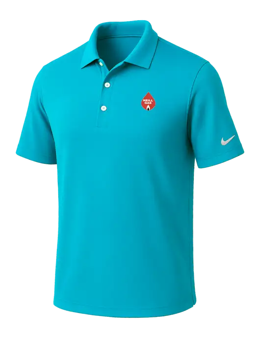 NIKE Sapphire Blue Dri-Fit Micro Pique Polo w/Neill Gas Logo