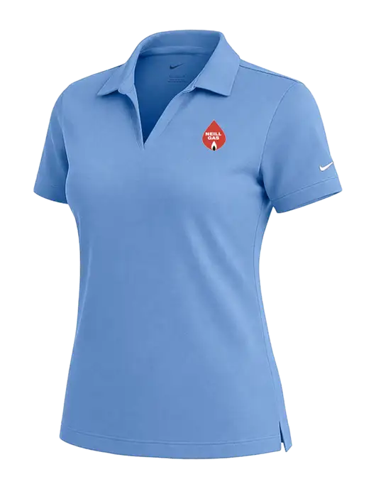 NIKE Carolina Blue Womens Dri-Fit Micro Pique Polo w/Neill Gas Logo