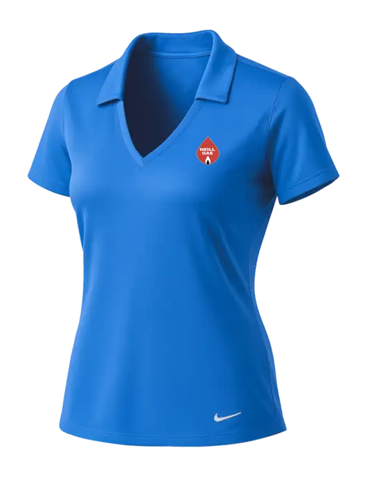 NIKE Carolina Blue Womens Dri-Fit Vertical Mesh Polo w/Neill Gas Logo