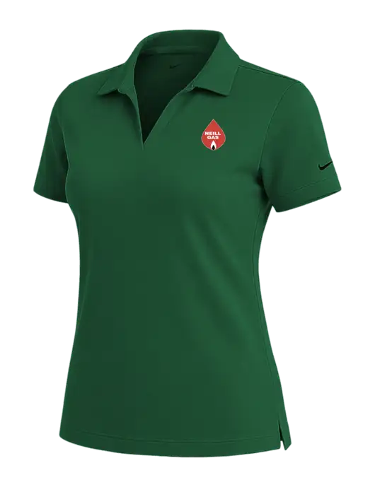 NIKE Dark Green Womens Dri-Fit Micro Pique Polo w/Neill Gas Logo