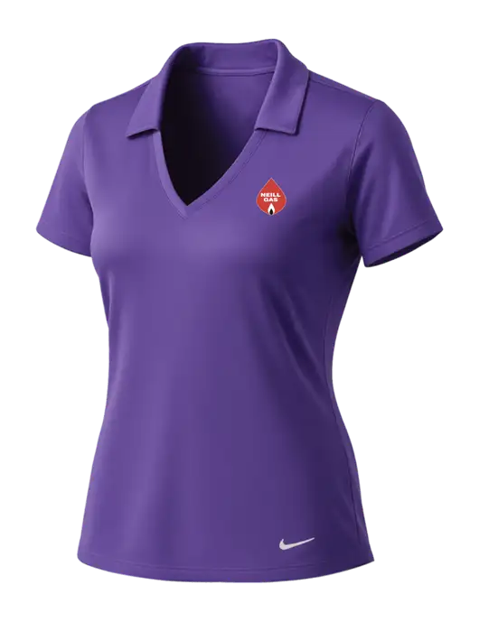 NIKE Purple Womens Dri-Fit Vertical Mesh Polo w/Neill Gas Logo