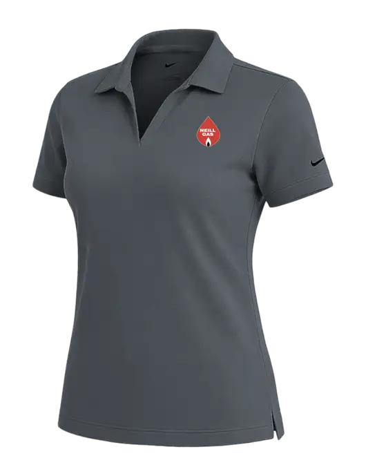 NIKE Dark Grey Womens Dri-Fit Micro Pique Polo w/Neill Gas Logo