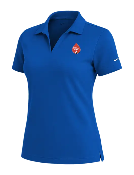 NIKE Royal Womens Dri-Fit Micro Pique Polo w/Neill Gas Logo