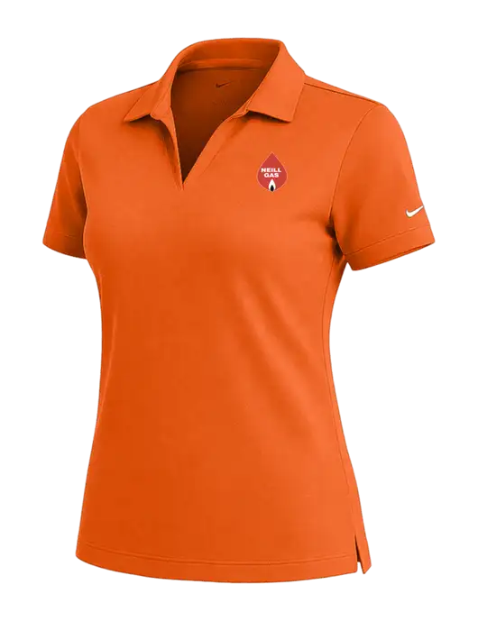 NIKE Orange Womens Dri-Fit Micro Pique Polo w/Neill Gas Logo