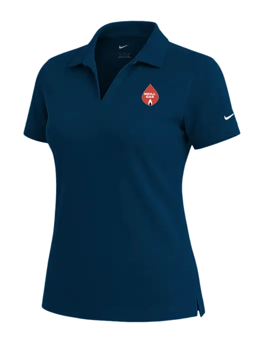 NIKE Navy Womens Dri-Fit Micro Pique Polo w/Neill Gas Logo