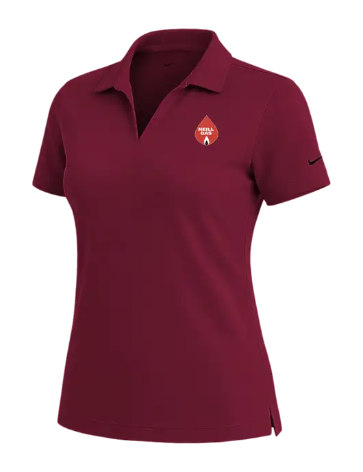 NIKE Cardinal Womens Dri-Fit Micro Pique Polo w/Neill Gas Logo