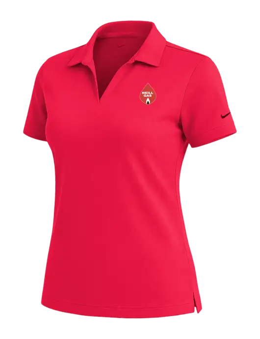 NIKE Red Womens Dri-Fit Micro Pique Polo w/Neill Gas Logo