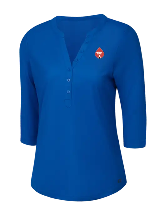 OGIO Royal Blue Jewel Henley w/Neill Gas Logo