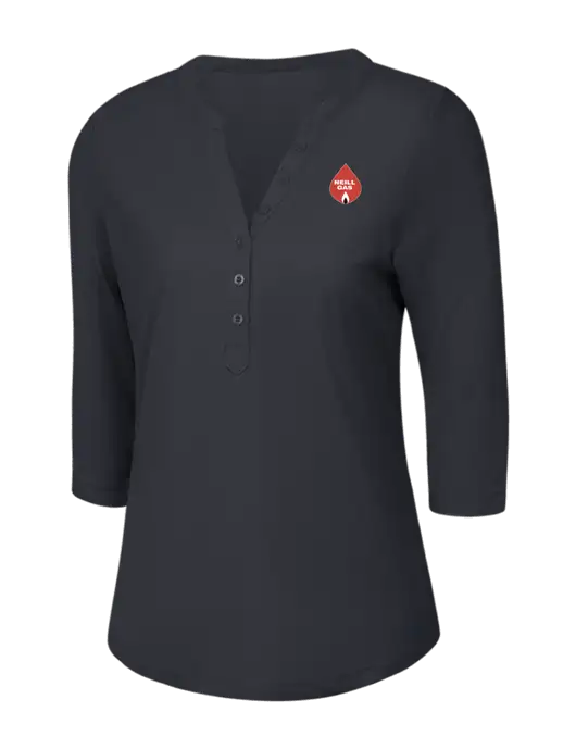 OGIO Charcoal Grey Jewel Henley w/Neill Gas Logo