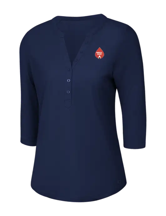 OGIO Navy Jewel Henley w/Neill Gas Logo