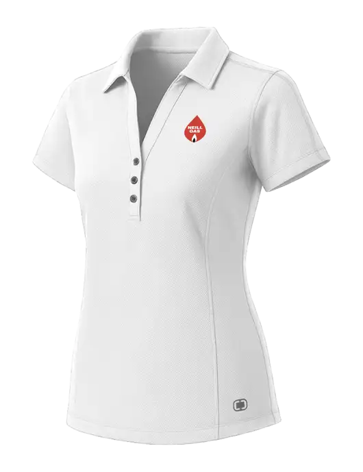 OGIO Womens White ONYX Polo w/Neill Gas Logo