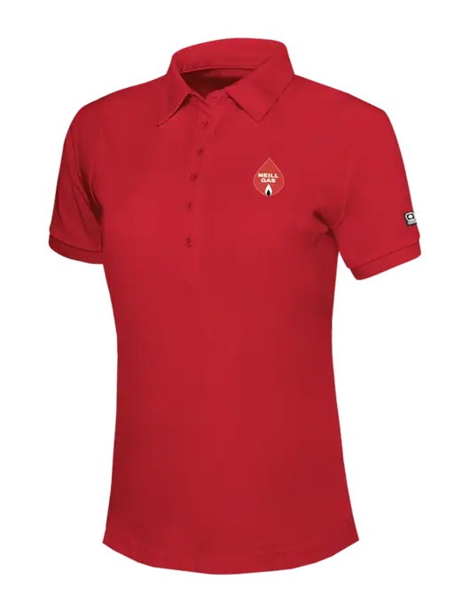 OGIO Womens Red Jewel Polo w/Neill Gas Logo