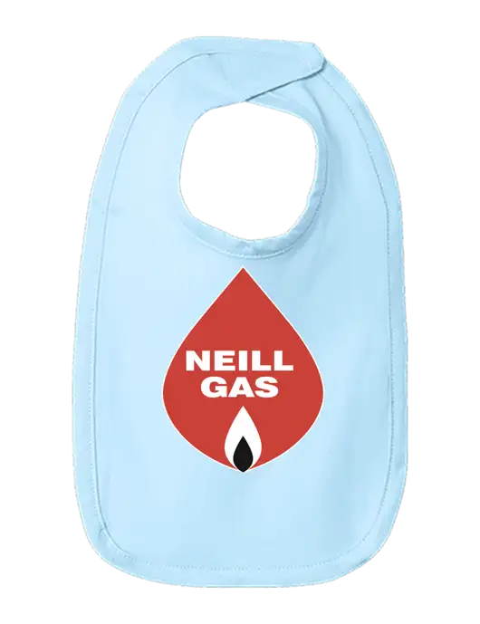 Rabbit Skins Light Blue Infant Premium Jersey Bib w/Neill Gas Logo