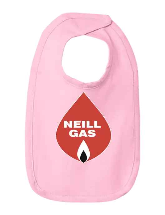 Rabbit Skins Pink Infant Premium Jersey Bib w/Neill Gas Logo