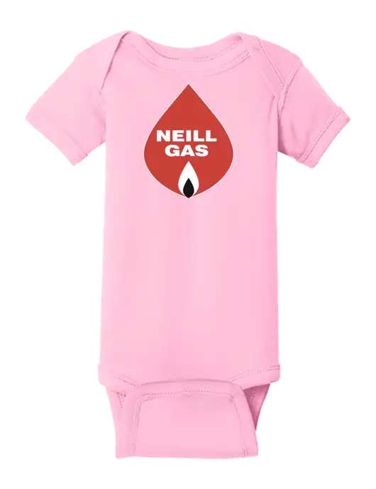 Rabbit Skins Pink Infant Short Sleeve Baby Rib Bodysuit w/Neill Gas Logo