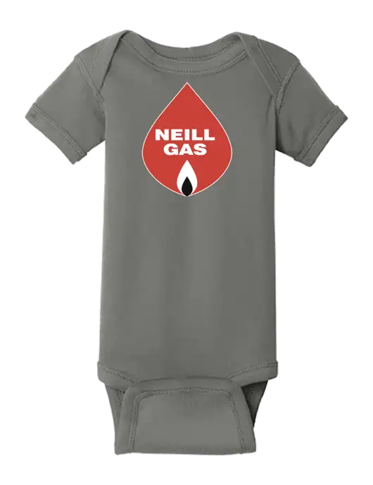 Rabbit Skins Charcoal Infant Short Sleeve Baby Rib Bodysuit w/Neill Gas Logo