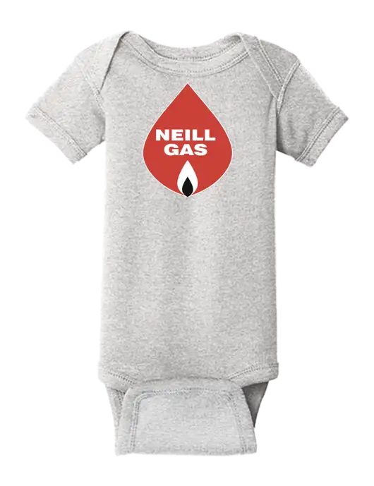 Rabbit Skins Light Grey Heather Infant Short Sleeve Baby Rib Bodysuit w/Neill Gas Logo