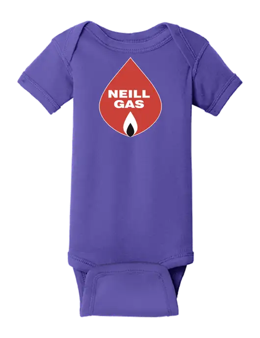 Rabbit Skins Purple Infant Short Sleeve Baby Rib Bodysuit w/Neill Gas Logo