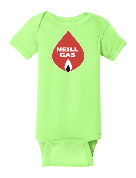 Rabbit Skins Neon Green Infant Short Sleeve Baby Rib Bodysuit w/Neill Gas Logo