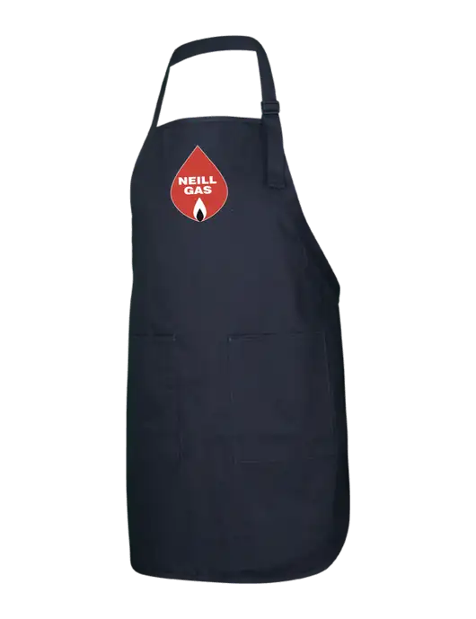 Full-Length Black Apron With Pockets w/Neill Gas Logo