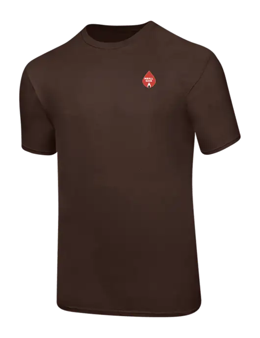 Ring Spun Dark Brown 4.5 oz T-Shirt w/Neill Gas Logo