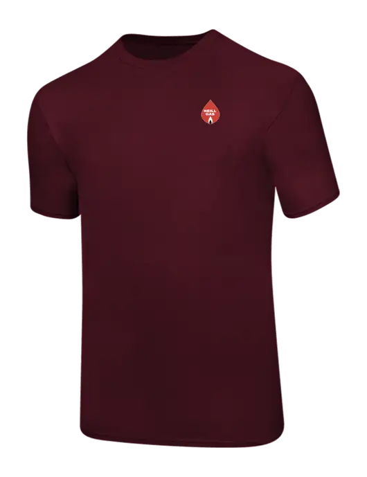 Ring Spun Maroon 4.5 oz T-Shirt w/Neill Gas Logo