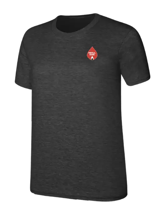 Womens Ring Spun Dark Heather Grey 4.5 oz T-Shirt w/Neill Gas Logo