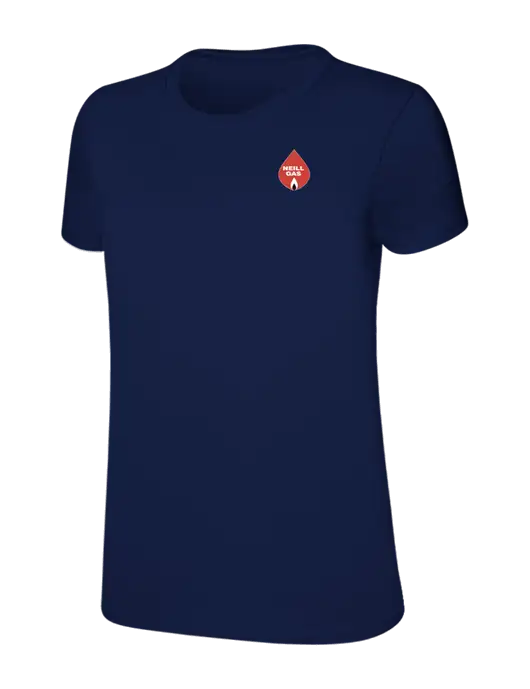 Womens Ring Spun Navy 4.5 oz T-Shirt w/Neill Gas Logo