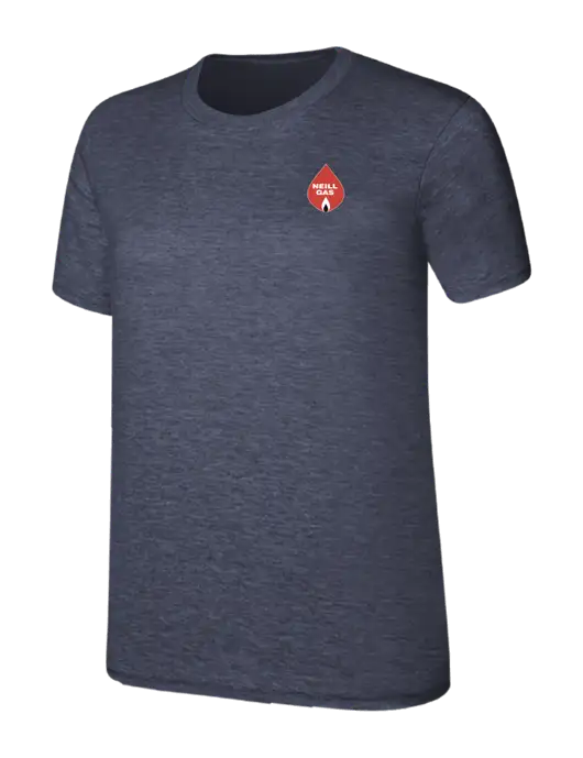 Womens Ring Spun Heather Navy 4.5 oz T-Shirt w/Neill Gas Logo