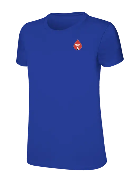 Womens Ring Spun Royal 4.5 oz T-Shirt w/Neill Gas Logo