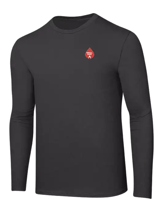 Ring Spun Charcoal 4.5 oz Long Sleeve T-Shirt w/Neill Gas Logo