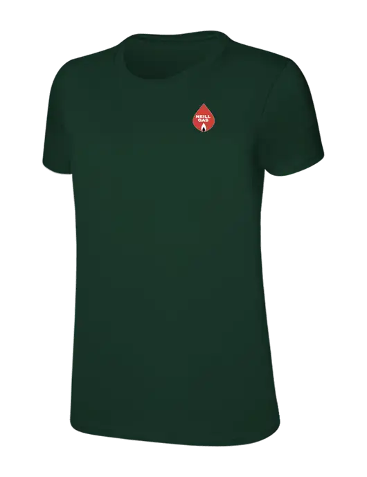 Womens Ring Spun Forest Green 4.5 oz T-Shirt w/Neill Gas Logo