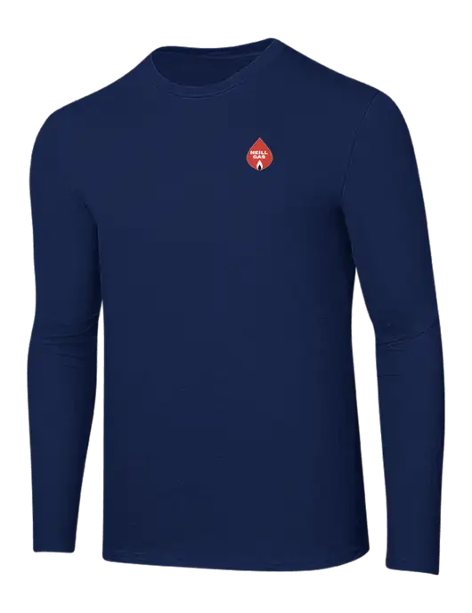 Ring Spun Navy 4.5 oz Long Sleeve T-Shirt w/Neill Gas Logo
