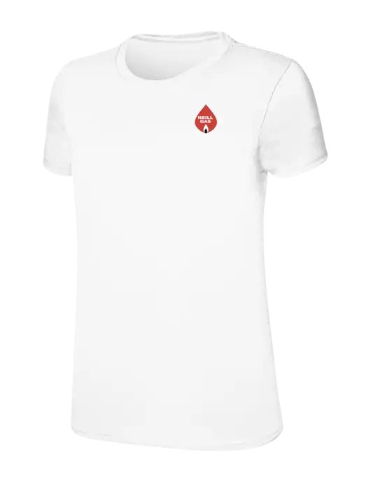 Womens Ring Spun White 4.5 oz T-Shirt w/Neill Gas Logo