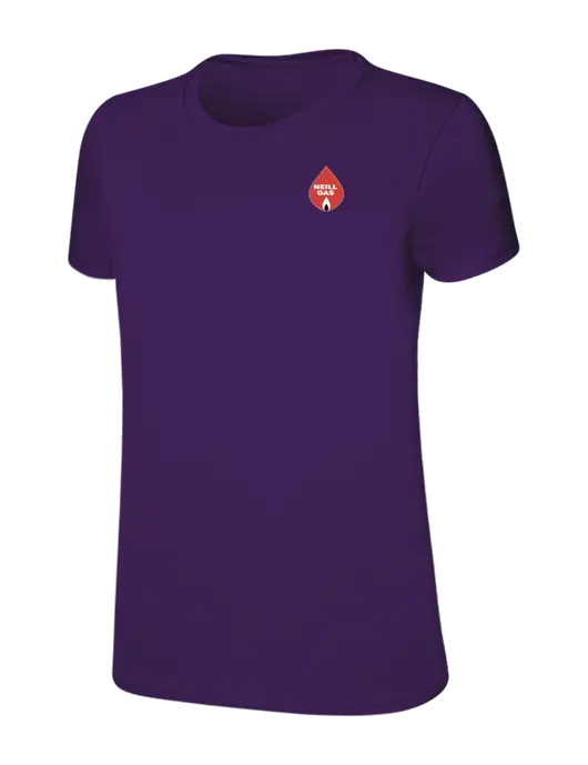 Womens Ring Spun Purple 4.5 oz T-Shirt w/Neill Gas Logo