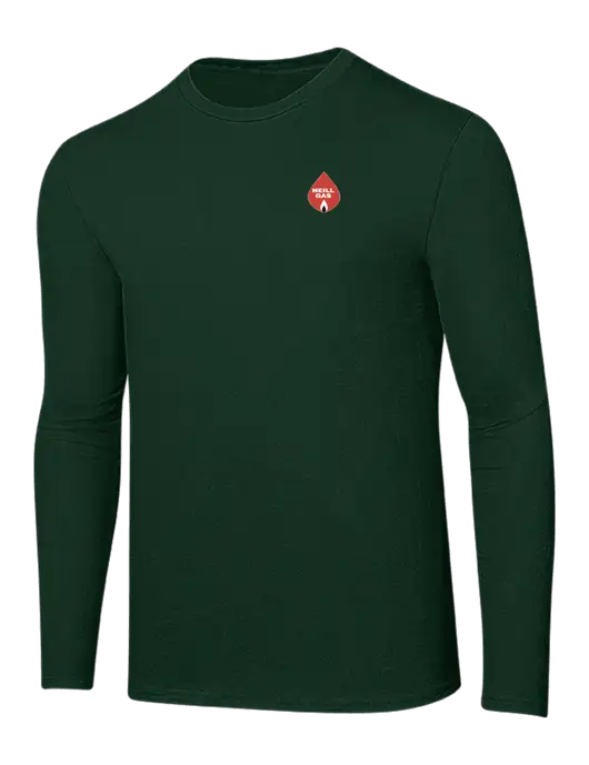 Ring Spun Forest Green 4.5 oz Long Sleeve T-Shirt w/Neill Gas Logo