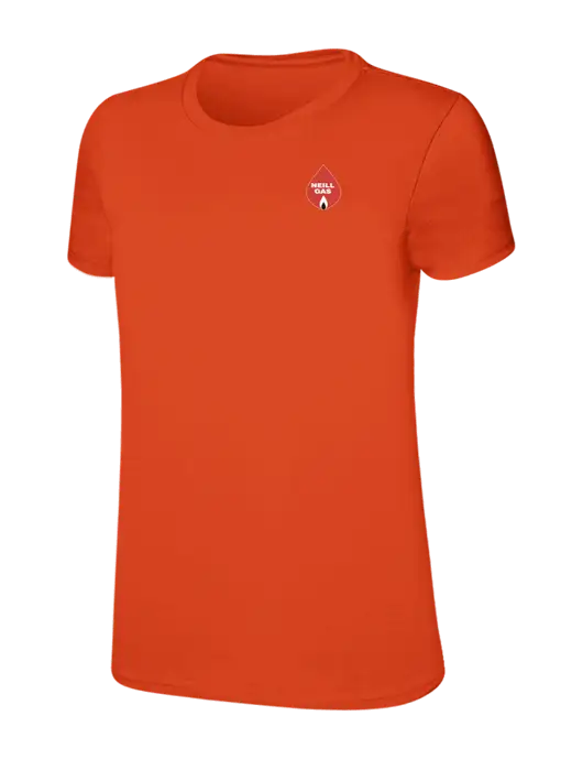 Womens Ring Spun Orange 4.5 oz T-Shirt w/Neill Gas Logo