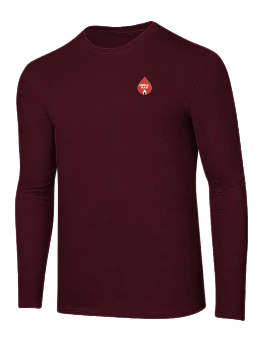 Ring Spun Maroon 4.5 oz Long Sleeve T-Shirt w/Neill Gas Logo