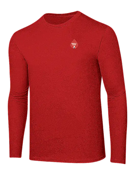 Ring Spun Dark Red 4.5 oz Long Sleeve T-Shirt w/Neill Gas Logo