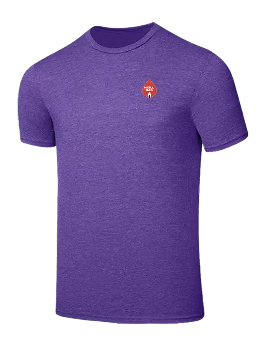 Seriously Soft Heathered Purple T-Shirt w/Neill Gas Logo