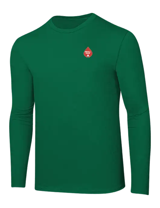 Ring Spun Kelly Green 4.5 oz Long Sleeve T-Shirt w/Neill Gas Logo