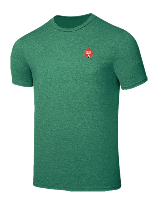 Seriously Soft Heathered Kelly Green T-Shirt w/Neill Gas Logo