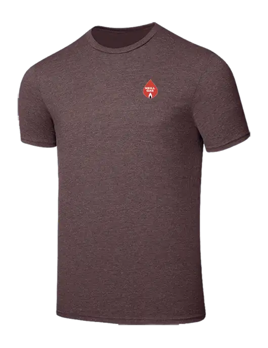 Seriously Soft Heathered Brown T-Shirt w/Neill Gas Logo