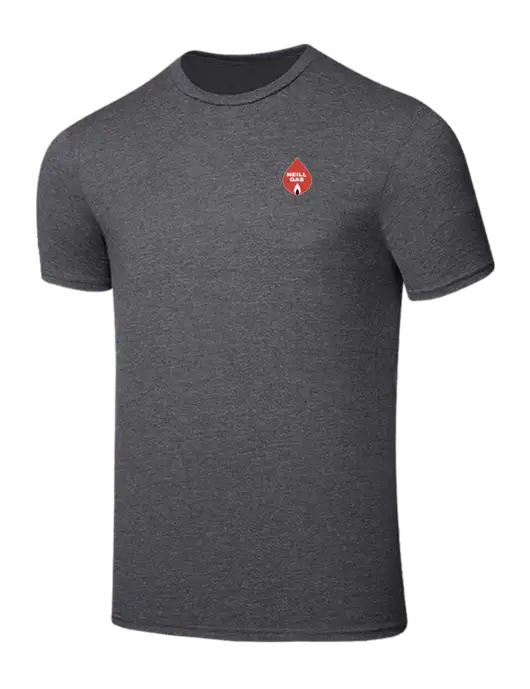 Seriously Soft Heathered Charcoal T-Shirt w/Neill Gas Logo